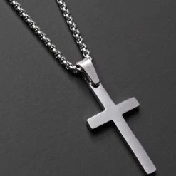 Promo β Fler Mannen Ketting | Mens Necklace | Silver Color Necklace | Heren Halsketting | Kruis Halsketting | Mannen Sieraden | Ketting | Kruis |Zilveren Ketting | 60cm β