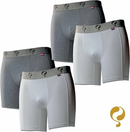 Begroting 💯 Quick Q1905 Bodywear Heren Boxershorts 4-Pack Wit Grijs Wit Grijs 👍 3 Begroting 💯 Quick Q1905 Bodywear Heren Boxershorts 4-Pack Wit Grijs Wit Grijs 👍