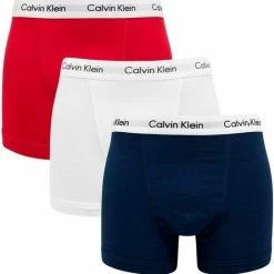 Nike shop 9 Korting 😉 Calvin Klein Boxershorts - Heren - 3-pack - Wit/Blauw/Rood - Maat L ❤️