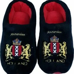 Begroting 🔥 Elcee-Haly Hollandse Klomp Sloffen Zwarte Wapen Amsterdam Warme Sloffen Maat 42 / 43 ⭐