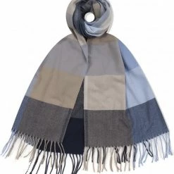 Goedkoopste 🔔 Merkloos Lange Warme Sjaal - Unisex - Geblokt - Blauw - Beige - 180 X 70 Cm (22-282#) 🔥 -Nike shop 550x604 4
