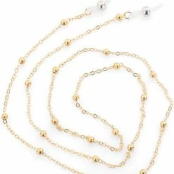 Korting ❤️ Eyezoo? Eyezoo - Brilketting - Brillenketting - Goud Met Bolletjes - Goudkleurig - Chique 🔔
