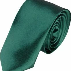 Flash-uitverkoop 💯 Fako Fashion? Fako Fashion - Skinny Stropdas - Smal - 5cm - Effen - 145cm - Donkergroen 🎉