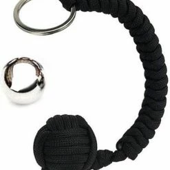 Promo ๐ Merkloos Apenvuist - Keesje - Monkey Fist - Zelfverdediging - Sleutelhanger - Paracord - Zwart โญ