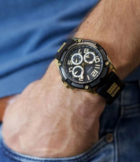 Promo 😉 Guess ⌚ Watches DELTA GW0051G2 Heren Horloge 46 Mm - Zwart ❤️ 7 Promo 😉 Guess ⌚ Watches DELTA GW0051G2 Heren Horloge 46 Mm - Zwart ❤️ - Afbeelding 5