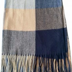 Goedkoopste 🔔 Merkloos Lange Warme Sjaal - Unisex - Geblokt - Blauw - Beige - 180 X 70 Cm (22-282#) 🔥 -Nike shop 550x658 3