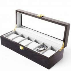 Flash-uitverkoop โญ JASC Horlogebox - 6 Compartimenten - Sieradendoos - Bruin / Beige โ