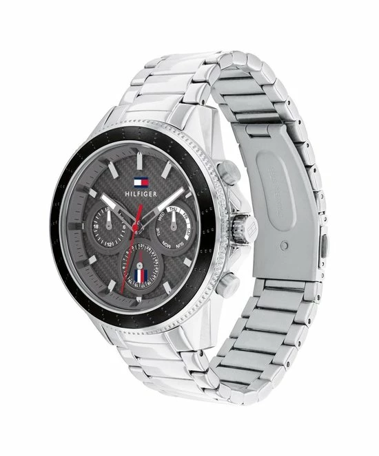 Aanbiedingen ๐งจ Tommy Hilfiger TH1791857 Horloge Heren Staal Chrono Stalen Band Zwarte Wijzerplaat โ 7 Aanbiedingen ๐งจ Tommy Hilfiger TH1791857 Horloge Heren Staal Chrono Stalen Band Zwarte Wijzerplaat โ - Afbeelding 5