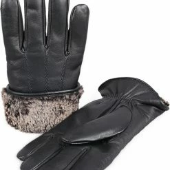 Nieuw 🧨 Zavelo ZAVELIO - Heren Handschoenen Winter - Fiets - Sneeuw - Scooter - Sporten - Wandelen - Water En Winddichte Handschoenen - Leren Schapenleer Handschoenen Gevoerd Lengte Tot Over De Pols - Kerst Cadeau Voor Mannen - Zwart 💯