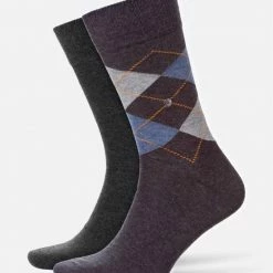 Flash-uitverkoop π Burlington Everyday Mix Heren Sokken - 2pack - Donkegrijs - Maat 40/46 π€©