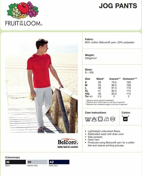 Groothandel ๐คฉ Fruit Of The Loom Joggingbroek (met Rechte Pijp) Grijs Maat XXL ๐ 8 Groothandel ๐คฉ Fruit Of The Loom Joggingbroek (met Rechte Pijp) Grijs Maat XXL ๐ - Afbeelding 6