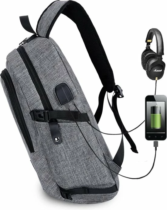 Beste Verkoop 🌟 IGOODS - USB Computer Rugtas Met Lader - Waterdicht - Met Sleutelcode - 15,6 Inch - Grijs 🔥 11 Beste Verkoop 🌟 IGOODS - USB Computer Rugtas Met Lader - Waterdicht - Met Sleutelcode - 15,6 Inch - Grijs 🔥 - Afbeelding 9