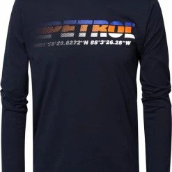 Goedkoop ๐ Petrol Industries - Heren T-Shirt Artwork Lange Mouwen - Blauw - Maat XL โจ
