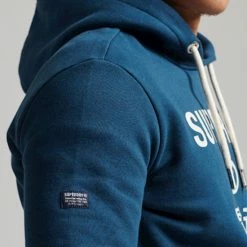 Korting ⭐ Superdry - Hoodie Logo Navy Blauw - Maat L - Comfort-fit ❤️ -Nike shop 550x698