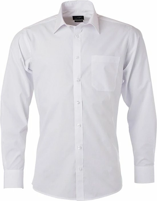 Groothandel βοΈ James & Nicholson James And Nicholson Heren Longsleeve Poplin π Shirt (Wit) βοΈ 3 Groothandel βοΈ James & Nicholson James And Nicholson Heren Longsleeve Poplin π Shirt (Wit) βοΈ