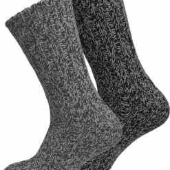 Flash-uitverkoop ๐ Merkloos Socke|"Noorse Sok"|Wollen Sokken|Thermo|Warme|1x2 Paar|2-Pack|Maat 43/46|Kleur:Grijs ๐
