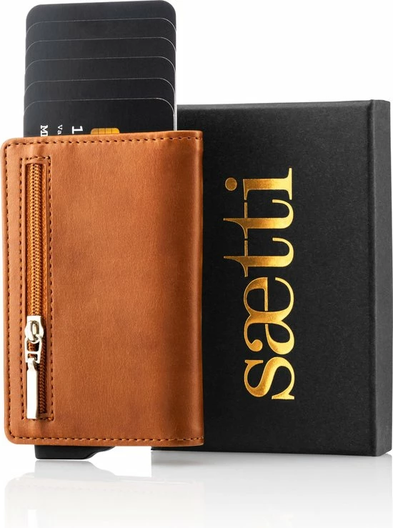 Coupon 🎉 Saetti Portemonnee Met Rits Luxe Pasjeshouder Kaarthouder - Bruin - Echt Leer 🤩 2 Coupon 🎉 Saetti Portemonnee Met Rits Luxe Pasjeshouder Kaarthouder - Bruin - Echt Leer 🤩