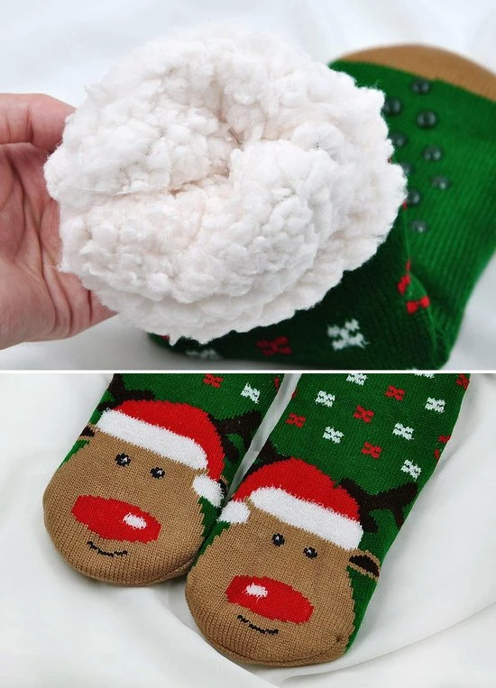 Beste deal π JAXY - Huissokken Dames - Verwarmde Sokken - Anti Slip Sokken - Huissokken - Bedsokken - Warme Sokken - Kerstcadeau Voor Vrouwen - Thermosokken - Dikke Sokken - Fluffy Sokken - Kerstsokken Dames En Heren - Rudolf Groen π 5 Beste deal π JAXY - Huissokken Dames - Verwarmde Sokken - Anti Slip Sokken - Huissokken - Bedsokken - Warme Sokken - Kerstcadeau Voor Vrouwen - Thermosokken - Dikke Sokken - Fluffy Sokken - Kerstsokken Dames En Heren - Rudolf Groen π - Afbeelding 3