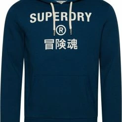 Korting ⭐ Superdry - Hoodie Logo Navy Blauw - Maat L - Comfort-fit ❤️ -Nike shop 550x777 1