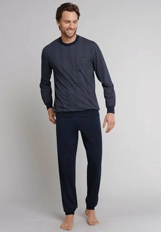 Nieuw ❤️ Schiesser Heren Pyjama - Donkerblauw - Maat XXXL ❤️ 4 Nieuw ❤️ Schiesser Heren Pyjama - Donkerblauw - Maat XXXL ❤️ - Afbeelding 2