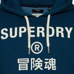 Korting ⭐ Superdry - Hoodie Logo Navy Blauw - Maat L - Comfort-fit ❤️ -Nike shop 550x796 2
