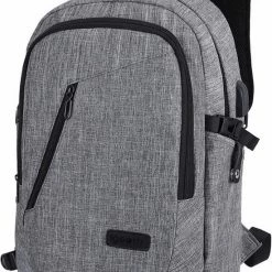 Beste Verkoop 🌟 IGOODS - USB Computer Rugtas Met Lader - Waterdicht - Met Sleutelcode - 15,6 Inch - Grijs 🔥