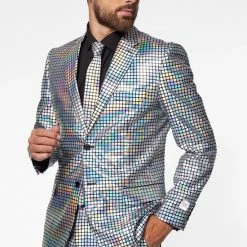 Goedkoop โญ OppoSuits Discoballer - Mannen Kostuum - Feest - Maat: EU 50 โญ