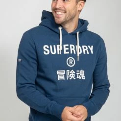 Korting ⭐ Superdry - Hoodie Logo Navy Blauw - Maat L - Comfort-fit ❤️ -Nike shop 550x825 6