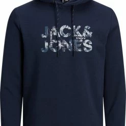 Kopen ❤️ JACK & JONES JACK&JONES JCOTECH LOGO SWEAT HOOD Heren Trui - Maat XXL 😉